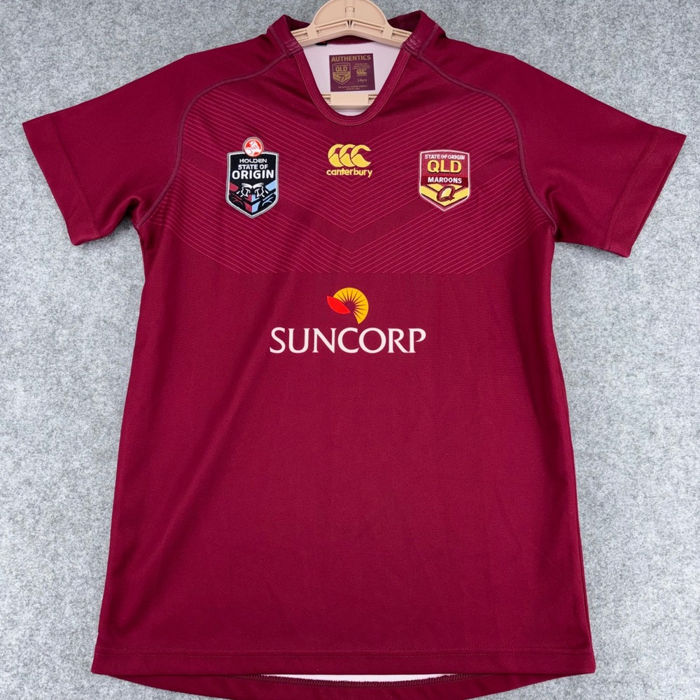 Canterbury Kids Queensland Maroons State of Origin Rugby Jersey Maroon Size 14